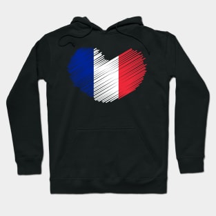 France Flag Heart Design Hoodie